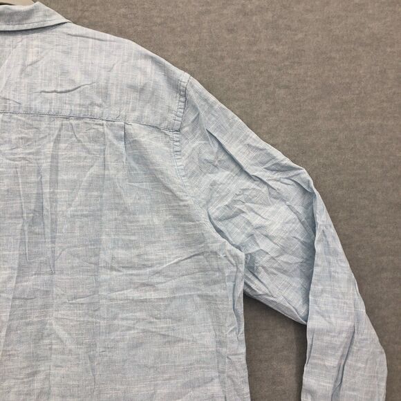 St. John's Bay Button Shirt Mens XXL Linen Blend Slim Fit Striped Long Sleeve - Picture 15 of 16